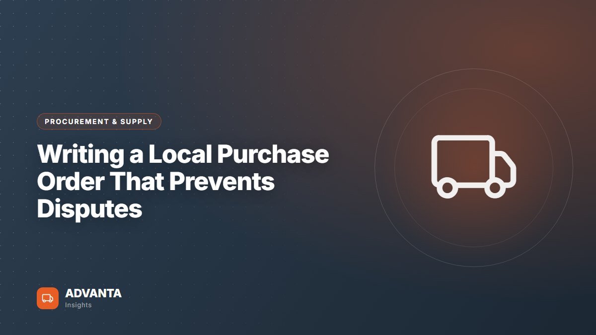 Writing a Local Purchase Order That Prevents Disputes — Procurement & Supply